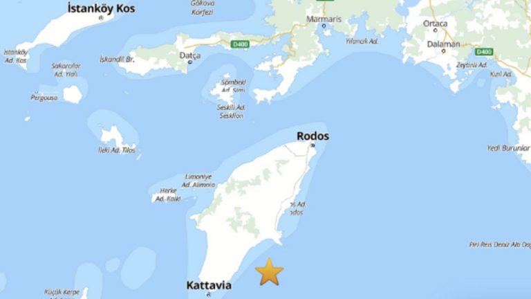 Rodos açıklarında meydana gelen 4,7 büyüklüğündeki deprem Muğla’nın Marmaris ilçesinde de hissedildi.
